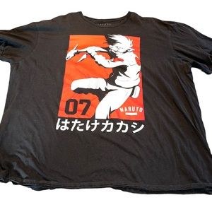Naruto Men’s Anime Graphic TShirt Size 3X Vintage 100% Cotton Black Red